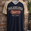 Black Black and Beige Philadelphia Pennsylvania T-Shirt – Vintage Varsity City Graphic Tee