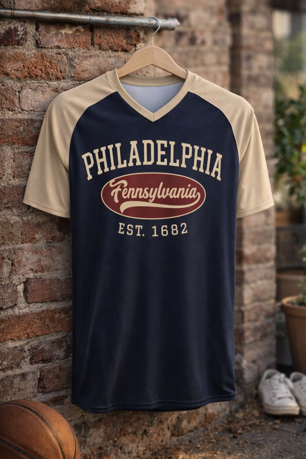 Black Black and Beige Philadelphia Pennsylvania T-Shirt – Vintage Varsity City Graphic Tee