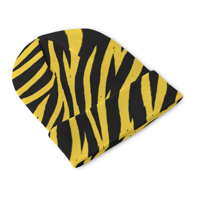 Pittsburgh Football Yellow Black Zebra Knitted Hat – game day outfit, nfl fan apparel, image 1.0
