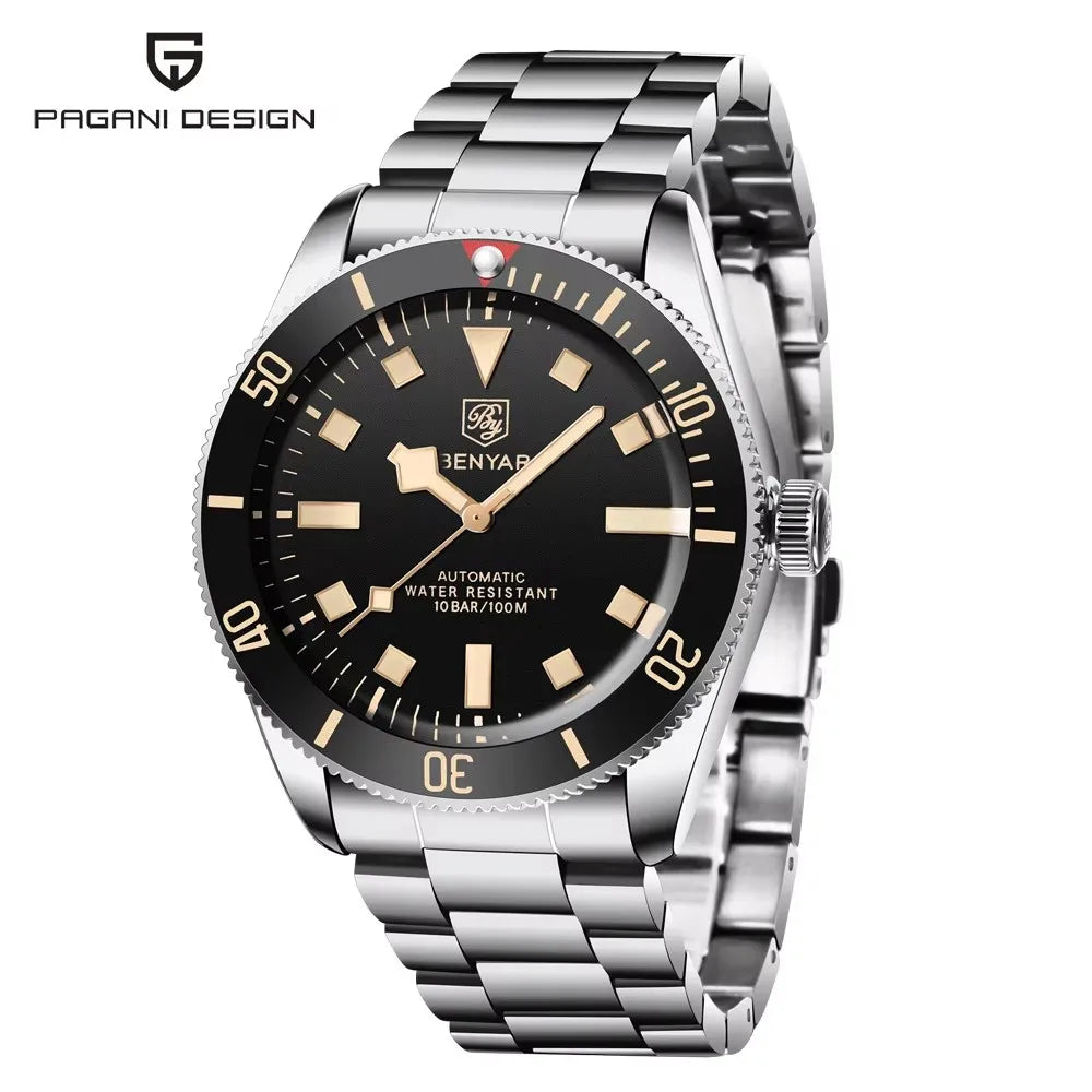 White Smoke BENYAR Men's Watches Mechanical Automatic Watch BB58 Sport Watch For Men 2026 Stainless Steel Waterproof Business Luminous Clock