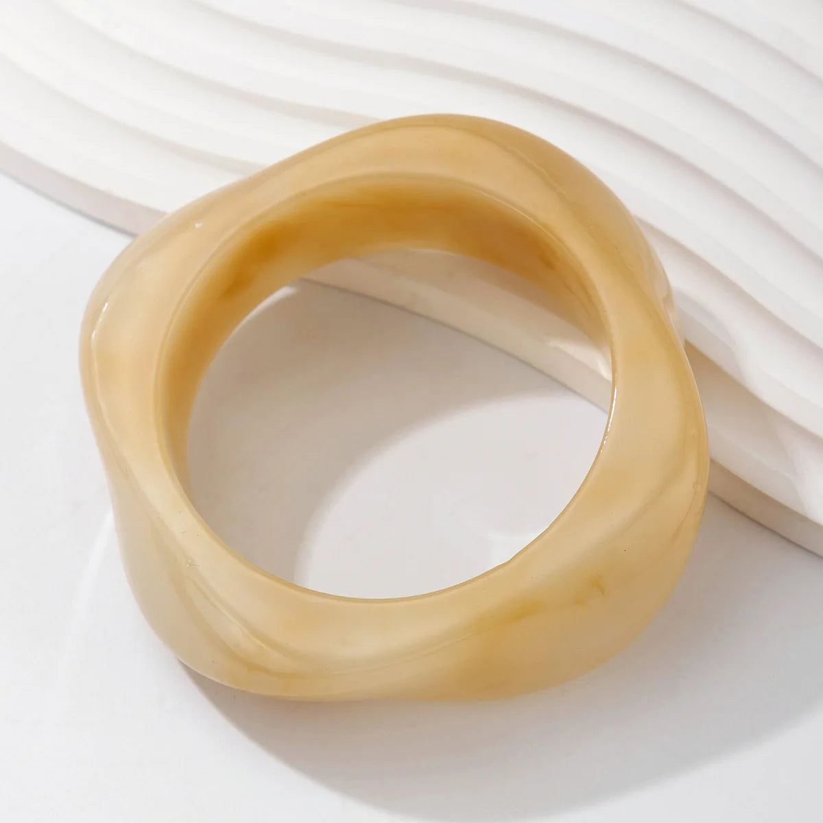 Lavender KMVEXO Vintage Punk Brown Coffee Thick Resin Acrylic Bangles Geometric Irregular Wide Cuff Bangle Bracelet For Women Men Jewelry