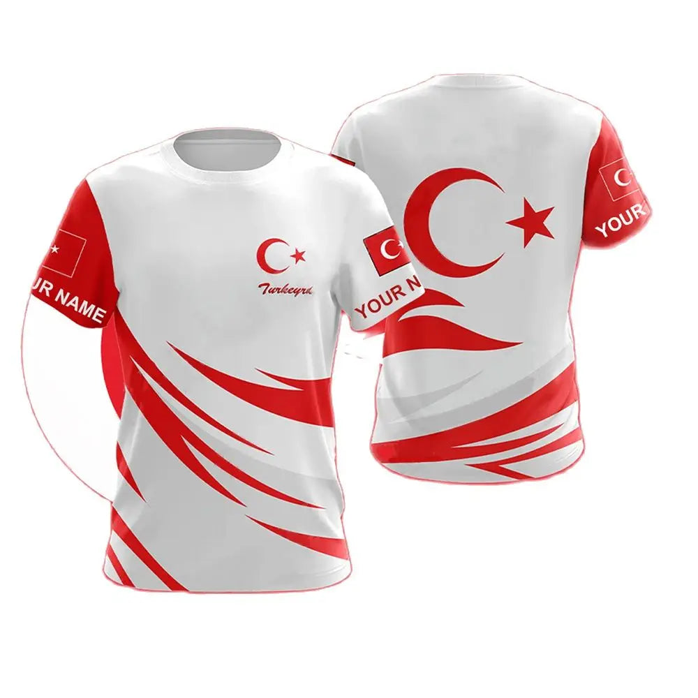 Turkish Men's T-Shirts Fashion Short Sleeve Tops Turkish Flag Print Shirts Summer Round Neck Oversized Men's Clothing Camisa streetwear fashion product image 2