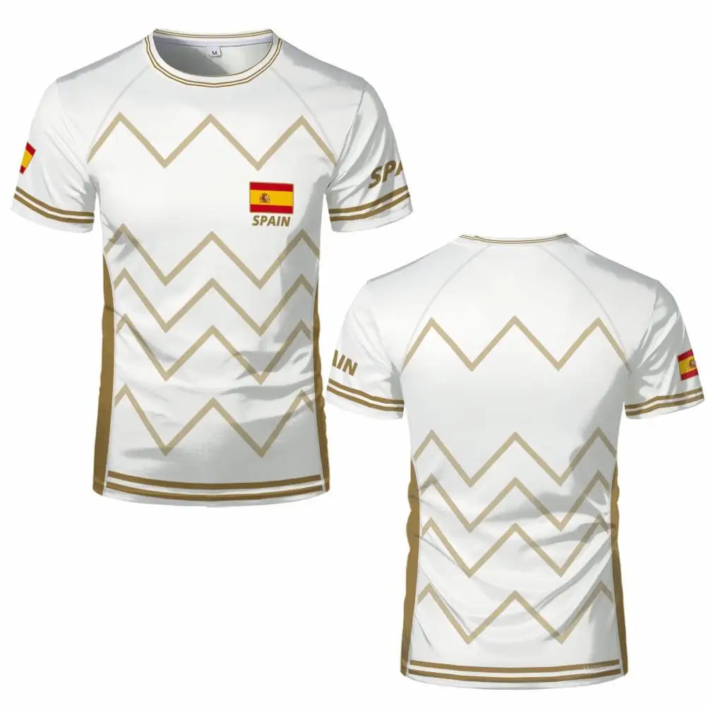 Spain Flag Graphic Jersey Fashion Geometric Print Quick-drying Football T-shirt Men Women Sports Training Casual Breathable Tops streetwear fashion product image 9