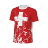 Exclusive design Switzerland Flag Grain 3D Printed Men For Running Bike Soccer Tennis Fitness Sports tshirt Mesh Short T-shirt