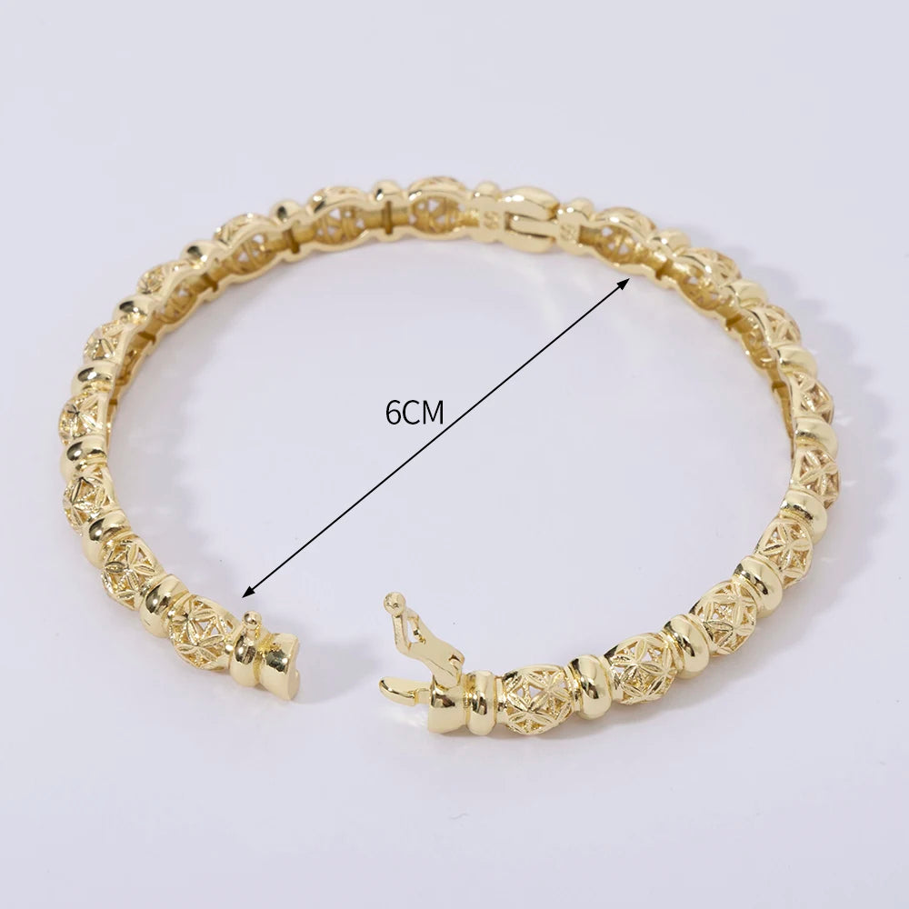 Light Gray LUIZADA New Vintage Indian Women'S Bracelet African Wedding Luxury Gold Plated Bride Exquisite Lucky Bangle Jewelry