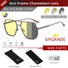 White Smoke CLLOIO Anti-glare Day Night Vision Glasses Men Women Polarized Driving Sun Glasses Square Aluminum Photochromic Sunglasses UV400