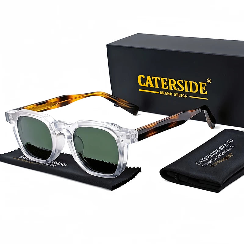 White Smoke CATERSIDE Fashion Men Sunglasses Small Frame Square Personalized Design Sun Glasses Women Travel Party Business Festival Gift