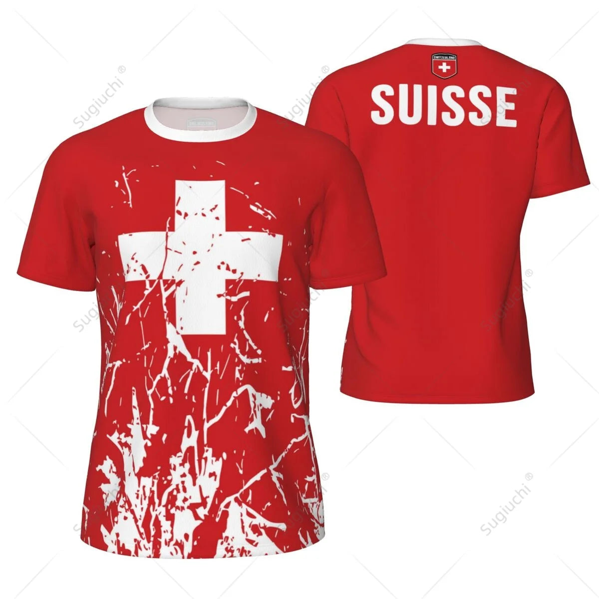 Sports Mesh T-shirt Switzerland Swiss Flag For Running Bike Soccer Tennis Football Fitness Tees 3D Printed streetwear fashion product image 1