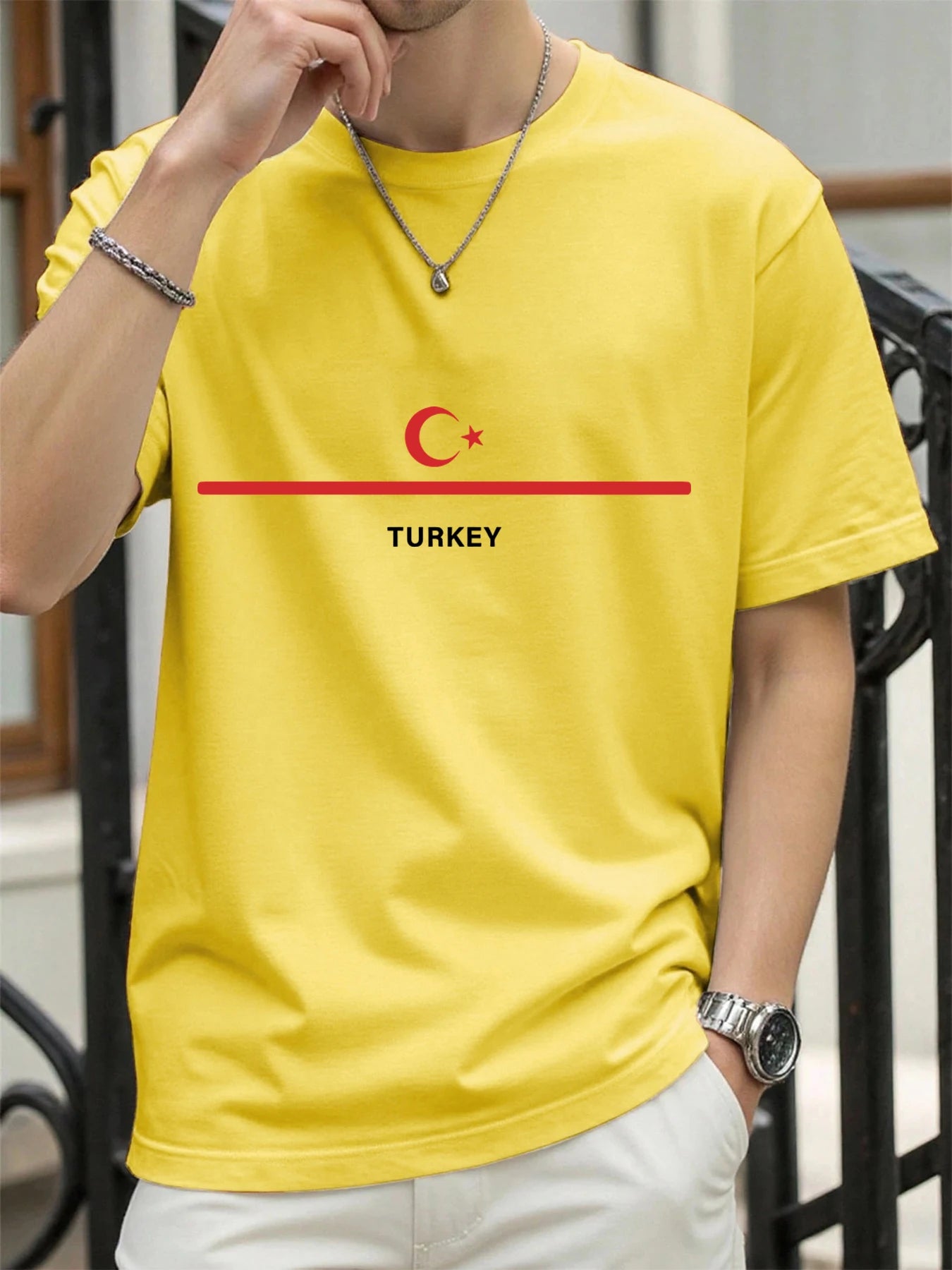 Turkey National Flag Printed Men T Shirts Hip Hop All-Match T-Shirt Cotton Summer Clothes Casual Oversize Trendy Sportswear