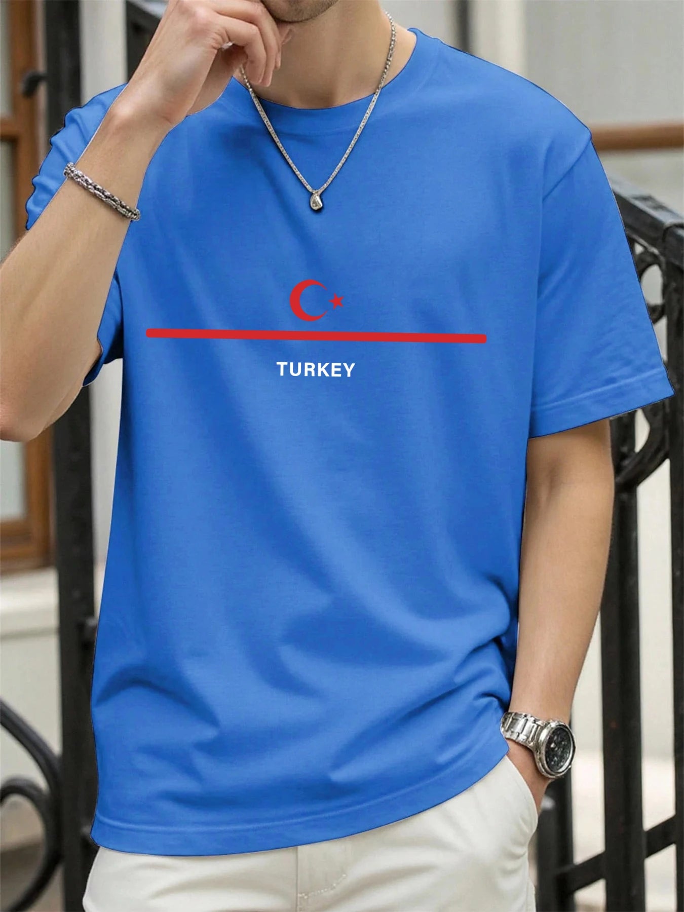 Turkey National Flag Printed Men T Shirts Hip Hop All-Match T-Shirt Cotton Summer Clothes Casual Oversize Trendy Sportswear