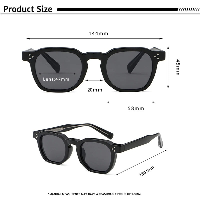 White Smoke CATERSIDE Fashion Men Sunglasses Small Frame Square Personalized Design Sun Glasses Women Travel Party Business Festival Gift