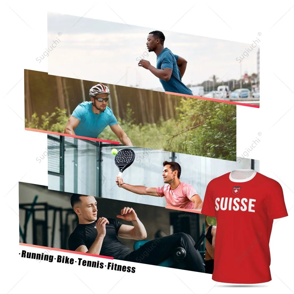 Sports Mesh T-shirt Switzerland Swiss Flag For Running Bike Soccer Tennis Football Fitness Tees 3D Printed streetwear fashion product image 42