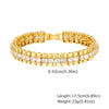White Smoke Paperclip Chain Bracelet 14K Gold Plated Cubic Zirconia Watch Strap Chunky Link Adjustable Stackable Jewelry For Women Girl Gift