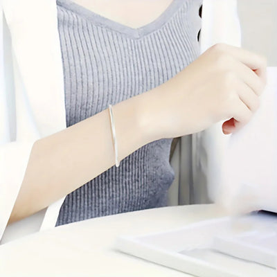White Smoke 925 Sterling Silver 3mm Snake Bone Bracelet Simple Style For Women Men Daily and Party Wear All Seasons Jewelry 16-23cm