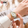 White Smoke OPK 8110 Ladies Watch Classic Simple Brand Quartz Watch Stainless Steel Strap Watch For Women Waterproof Luminous Day-Date Watch