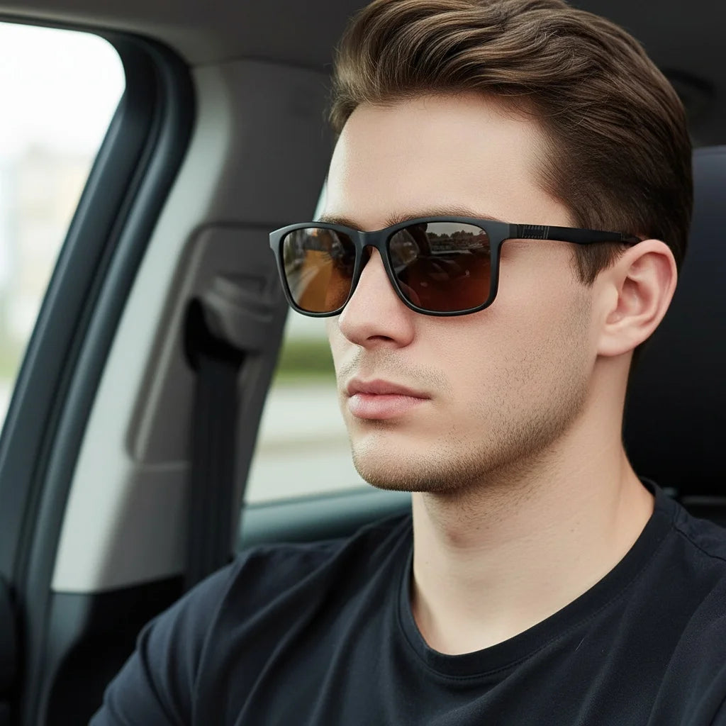 Black Sunglasses For Men And Women For Fishing  Cycling Sun Protection  New Metal Fashionable Sunglasses 3501