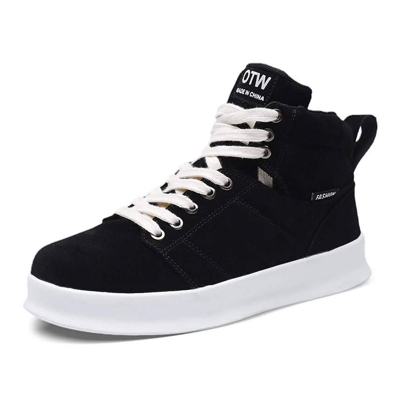 High Top Streetwear Sneakers – Lightweight Chunky Sole Casual Shoes, Comfortable Urban Trainers