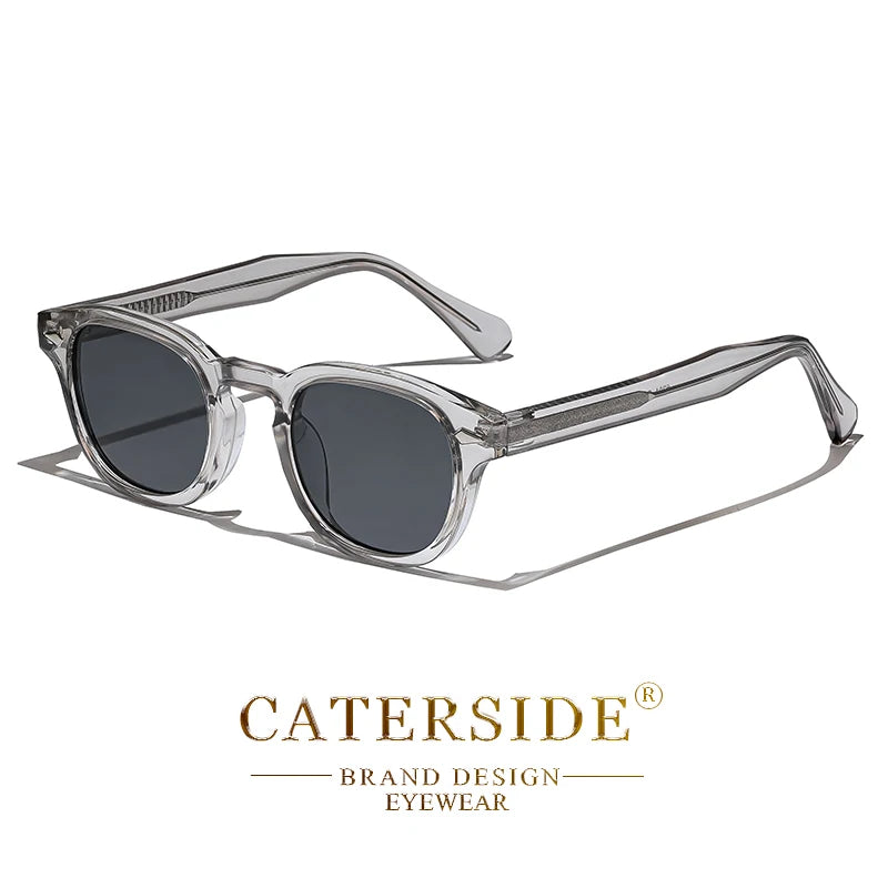 White Smoke CATERSIDE Retro Round Men Sunglasses Punk Propionic Acid Pin Temple Luxury Sun Glasses Women Sports Leisure Party Eyewear UV400