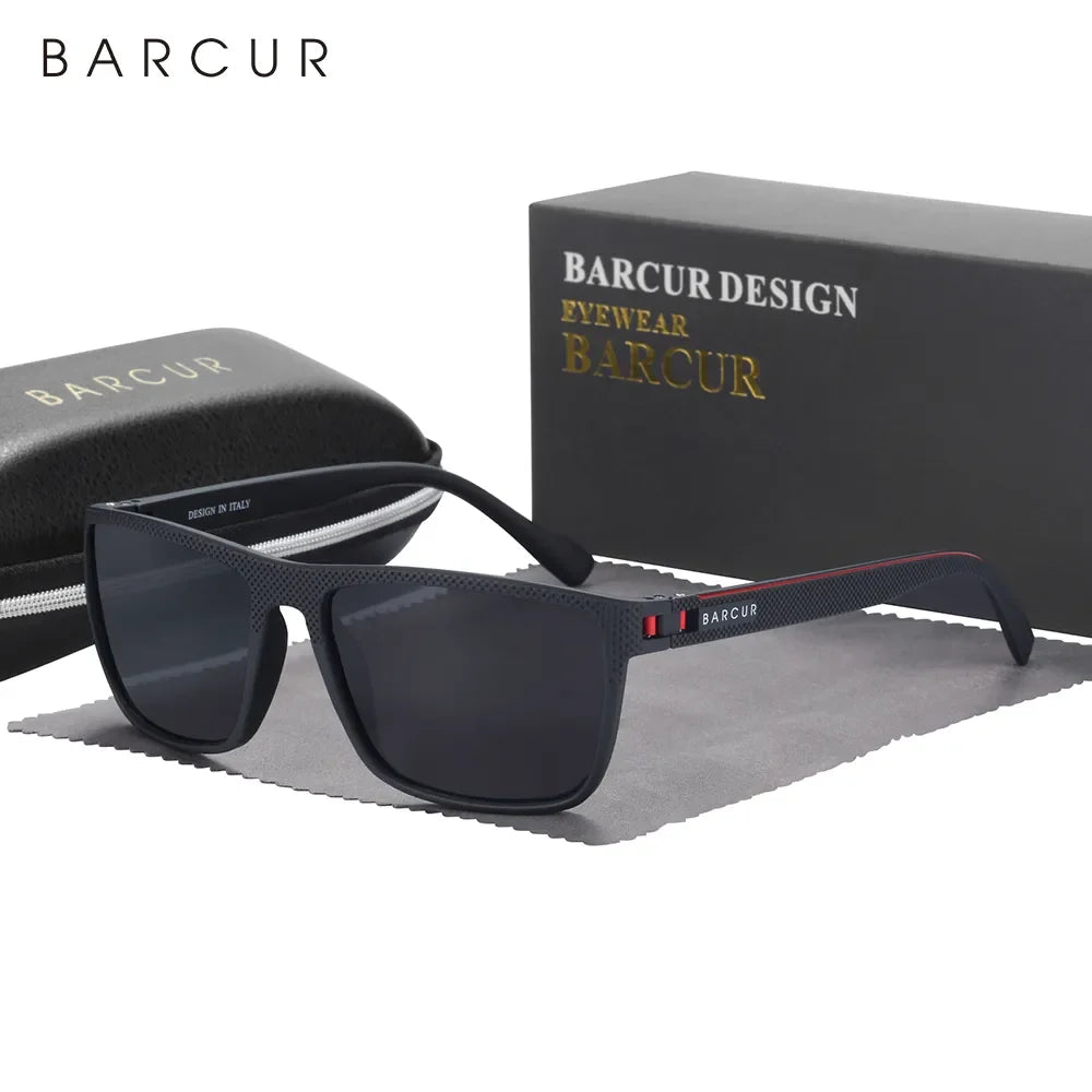 White Smoke BARCUR Design TR90 Sunglasses Men Polarized Light Weight Sports Sun Glasses Women Eyewear Accessory Oculos UVAB Protection