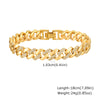 White Smoke Paperclip Chain Bracelet 14K Gold Plated Cubic Zirconia Watch Strap Chunky Link Adjustable Stackable Jewelry For Women Girl Gift