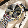 Seashell POEDAGAR Luxury High Quality Man Wristwatch Chronograph Stainless Steel Quartz Men's Watches Waterproof Luminous Men Clock Reloj