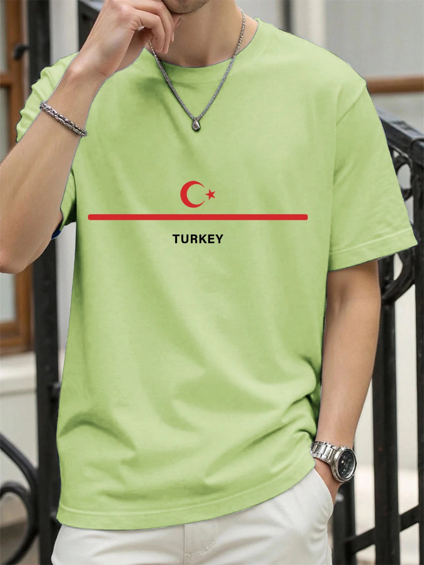 Turkey National Flag Printed Men T Shirts Hip Hop All-Match T-Shirt Cotton Summer Clothes Casual Oversize Trendy Sportswear