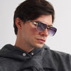 Lavender Ruiao Square Mens Designer Sunglasses Metal Frame Gradient Luxury Shades UV400 Rectangle Pilot Sun Glasses for Men