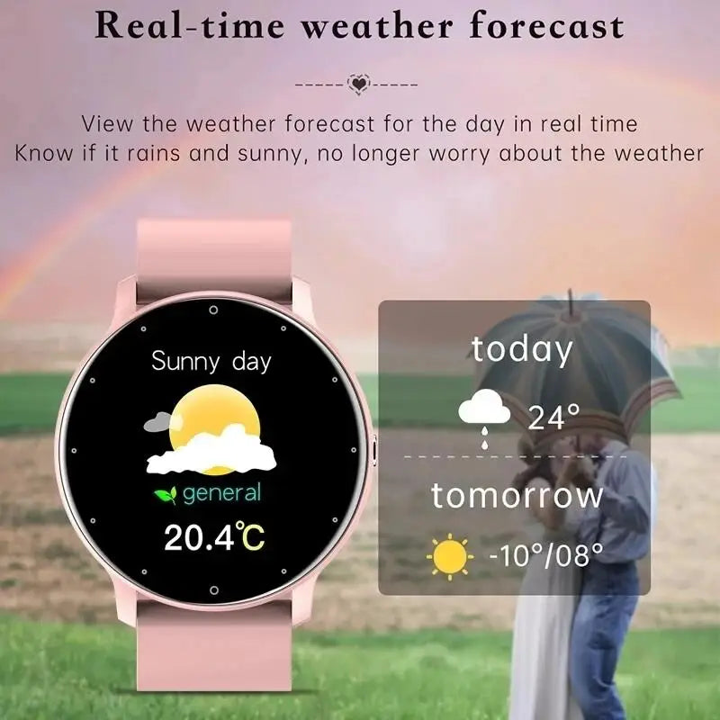 Black LIGE Waterproof Women Smart Band Watch Real-time Weather Forecast Men Watches Sports Ladies Smart Watch For Women Android IOS