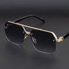 Dark Slate Gray New Retro Double Bridges Square Eyewear Metal Men Sunglasses Fashion Gradient Shades UV400 Women Sun Glasses