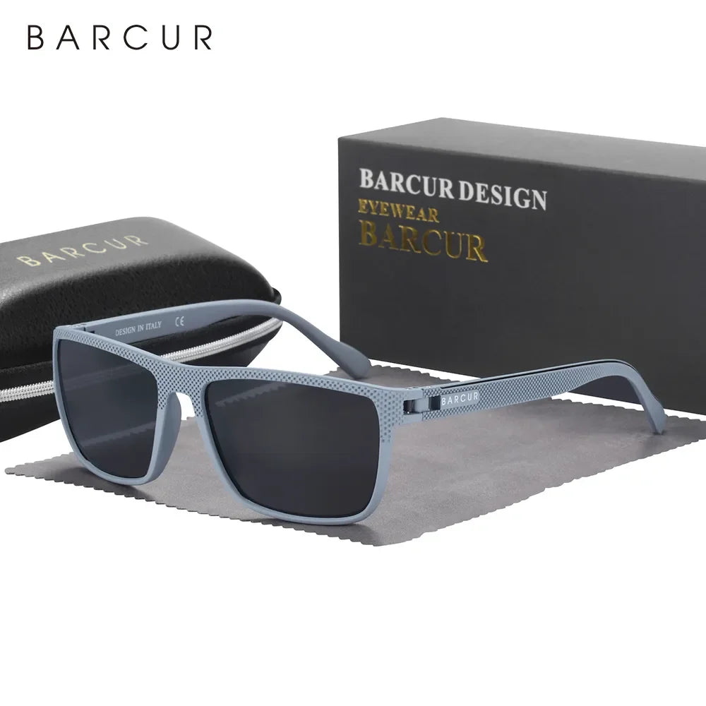 White Smoke BARCUR Design TR90 Sunglasses Men Polarized Light Weight Sports Sun Glasses Women Eyewear Accessory Oculos UVAB Protection