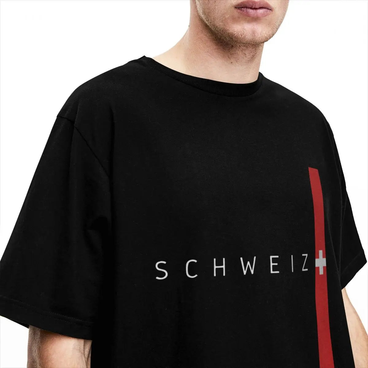 Novelty Switzerland Flag County T-Shirts Men Round Neck Pure Cotton T Shirt Short Sleeve Tees Big Size Tops streetwear fashion product image 5