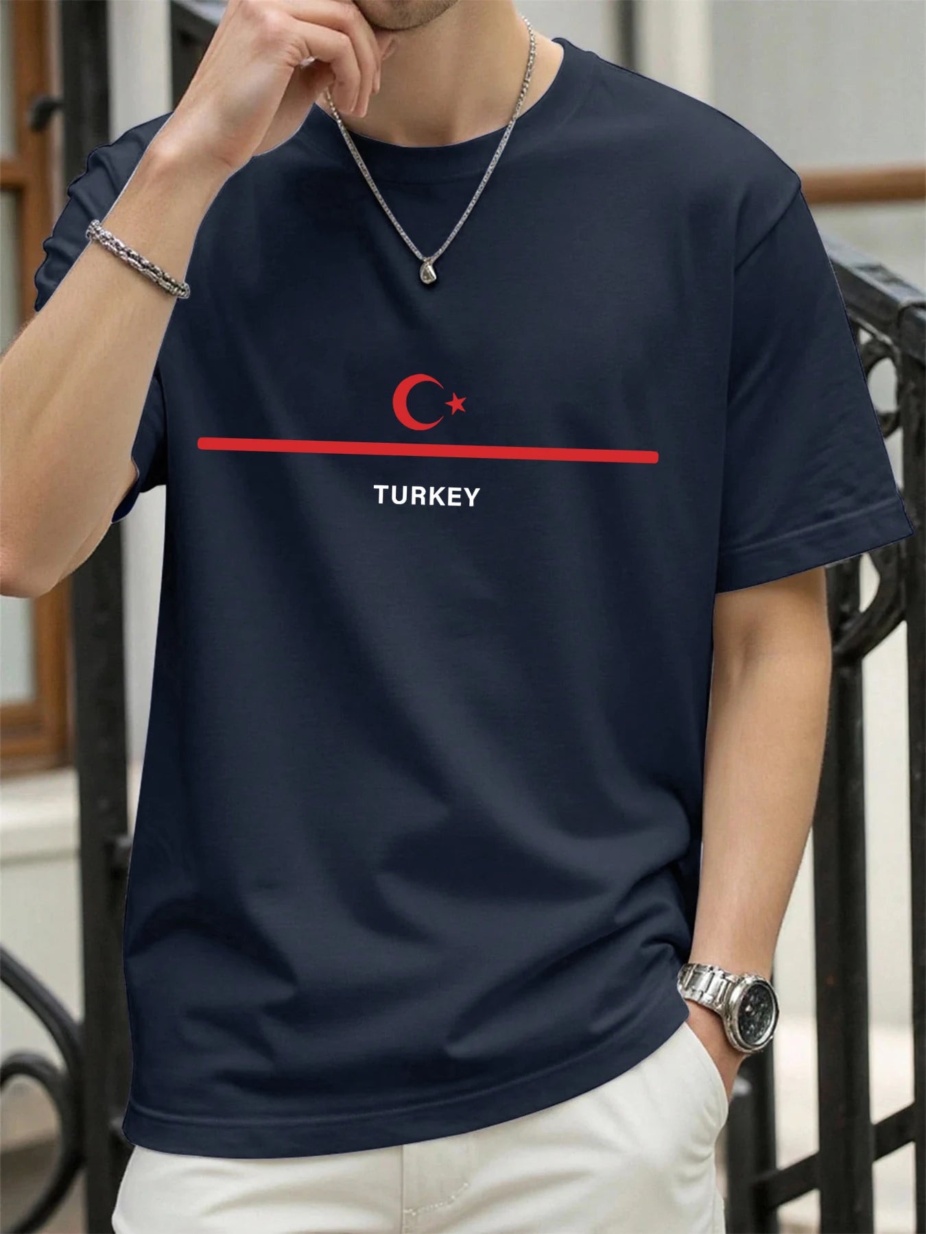 Turkey National Flag Printed Men T Shirts Hip Hop All-Match T-Shirt Cotton Summer Clothes Casual Oversize Trendy Sportswear