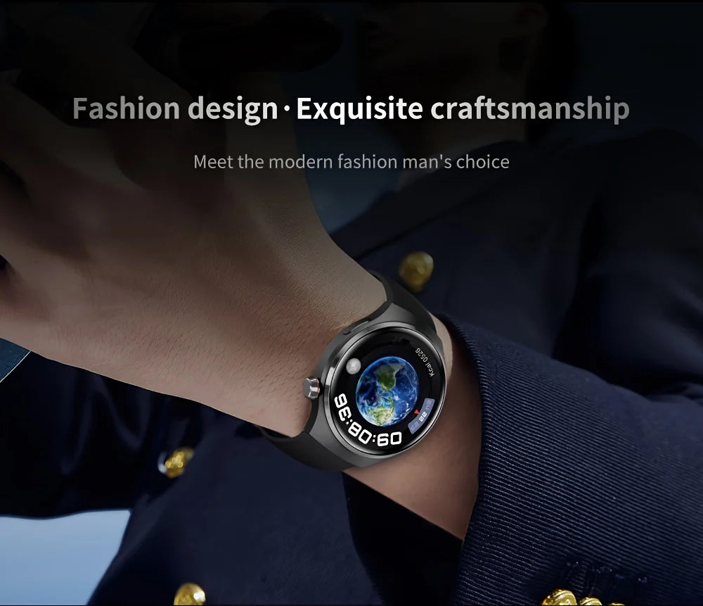 Black G.L Wear 2025 New Men's Smart Watch HD Display Health Tracking Bluetooth Calling Voice Assistant Sports Smartwatch