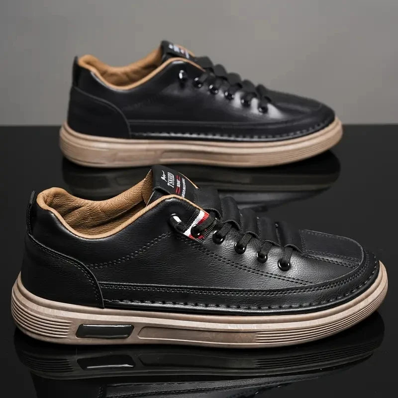 Casual leather sneakers / Comfort shoes / Everyday walking streetwear fashion product image 1