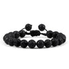 White Smoke 8mm Tiger Eye Stone Beads Bracelet Adjustable Braided Rope Bangles Natural Lava Rock Men Women Yoga Healing Balance Bracelets