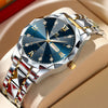 Rosy Brown 2024 New Men's Watch Fashion Rivet Stainless Steel Strap Luxury Water Diamond Diamond Luminous Blue Gold Dial Business Men Watch