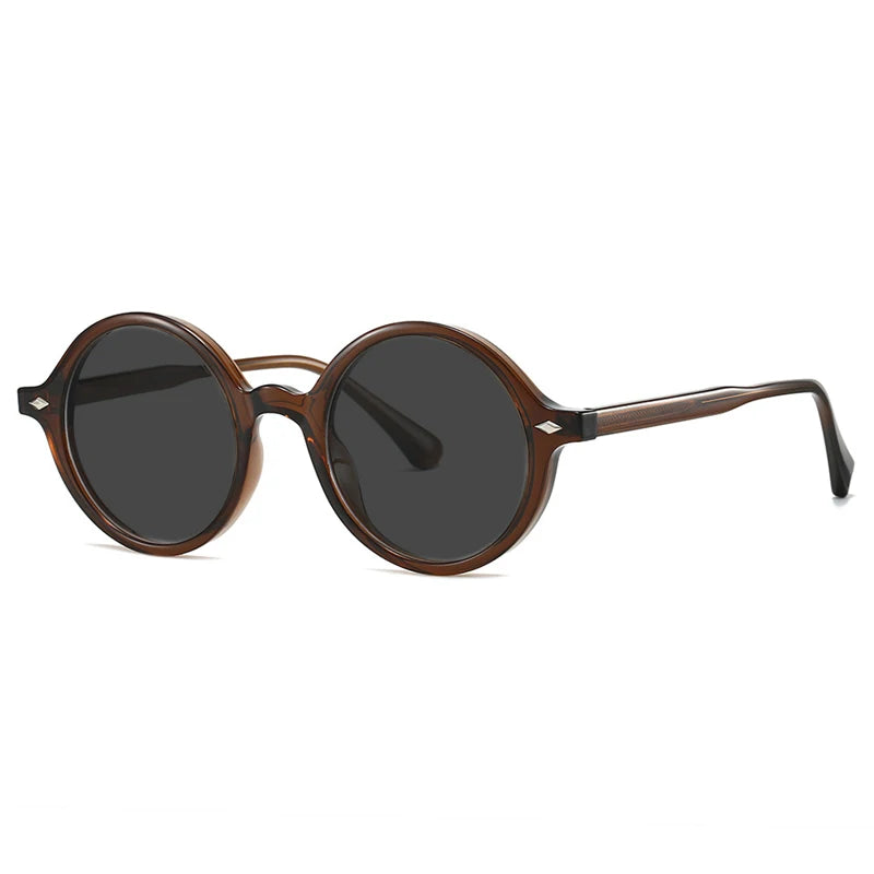 White Smoke Fashion TR90 Round Big Frame Myopia Optical Prescription Gray Sunglasses For Women Men Driving Fishing Retro Sunglasses 0 to-6.0