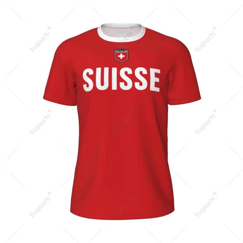 Sports Mesh T-shirt Switzerland Swiss Flag For Running Bike Soccer Tennis Football Fitness Tees 3D Printed