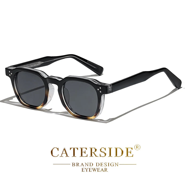 White Smoke CATERSIDE Fashion Men Sunglasses Small Frame Square Personalized Design Sun Glasses Women Travel Party Business Festival Gift