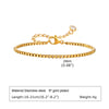 White Smoke Non Tarnish Stainless Steel Bracelet Gold Plated Stackable for Women, Thin Herringbone Chain Bracelet Waterproof Jewelry Gift