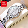 White Smoke OPK 8110 Ladies Watch Classic Simple Brand Quartz Watch Stainless Steel Strap Watch For Women Waterproof Luminous Day-Date Watch