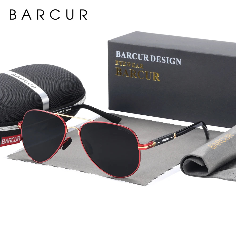 White Smoke BARCUR Polarized Mens Sunglasses Pilot Sun Glasses for Men accessories Driving Fishing Hiking Eyewear Oculos Gafas De Sol