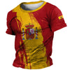 3D Print Spanish Flag Sports Quick-dry Breathable Men T-shirt Retro Harajuku Street Casual Fitness Loose  Short-sleeve  Clothing