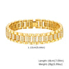 White Smoke Paperclip Chain Bracelet 14K Gold Plated Cubic Zirconia Watch Strap Chunky Link Adjustable Stackable Jewelry For Women Girl Gift