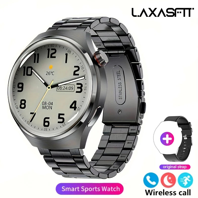 White Smoke G.L Wear 2025 New Men's Smart Watch HD Display Health Tracking Bluetooth Calling Voice Assistant Sports Smartwatch