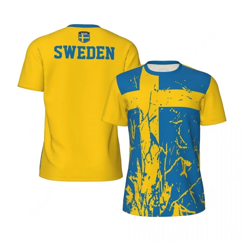 Sweden Football T-Shirt For Men 3D Printed Loose Tshirt Fashion Short Sleeve Round Neck Tees Tops Summer Sports Soccer T Shirts streetwear fashion product image 5