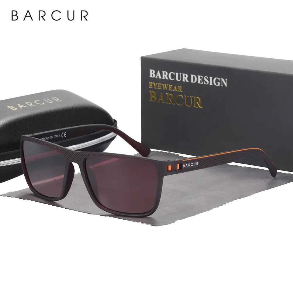White Smoke BARCUR Design TR90 Sunglasses Men Polarized Light Weight Sports Sun Glasses Women Eyewear Accessory Oculos UVAB Protection