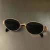 Dark Olive Green Retro Steampunk Sun Protection Sunglasses Vintage New Women's Metal Oval Sunglasses Ladies Classic UV400 Sunscreen Eyewear