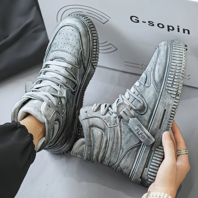 Distressed High Top Sneakers