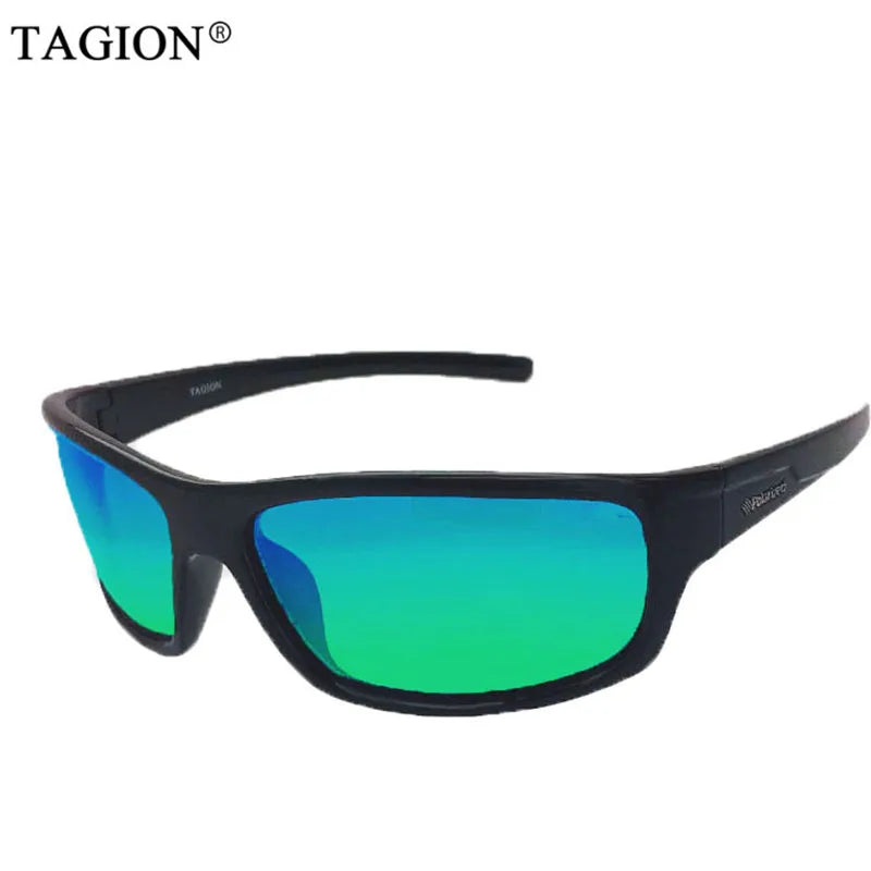 White Smoke TAGION Sport Sunglasses Men Polarized Hipster Glasses UV400 Hiking Driving Glasses Lentes De Sol Hombre Polarizing Lenses TG5104